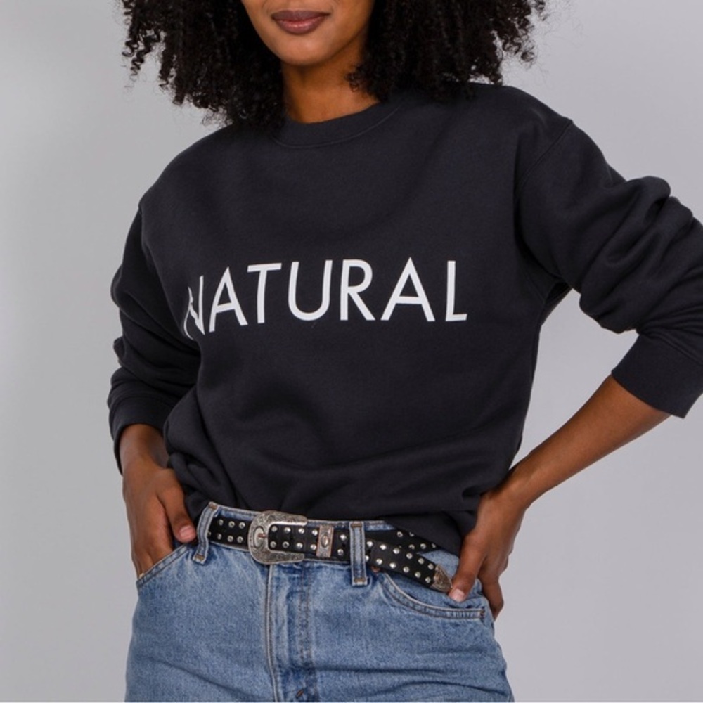 Brunette The Label Black "NATURAL" Crewneck Sweatshirt